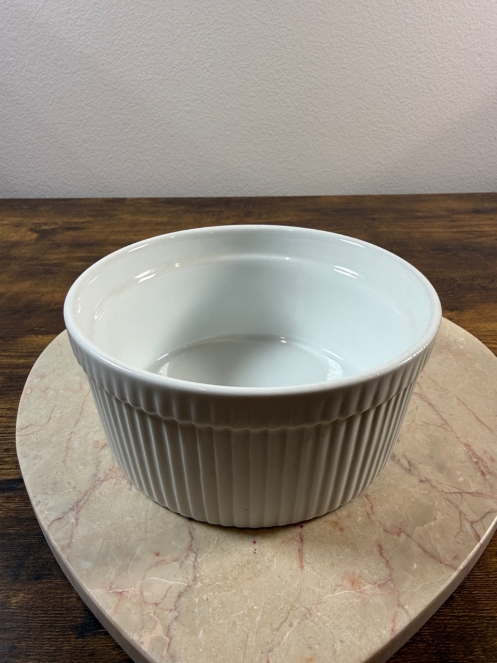 White Corning Like Porcelain Fluted Ramekin Bowl Brand Bia Cordon Blue